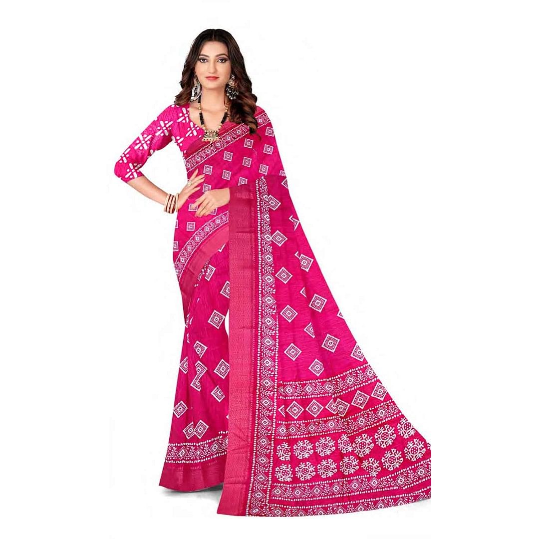 Authenzaa Women Saree ASWS122 Carrot 