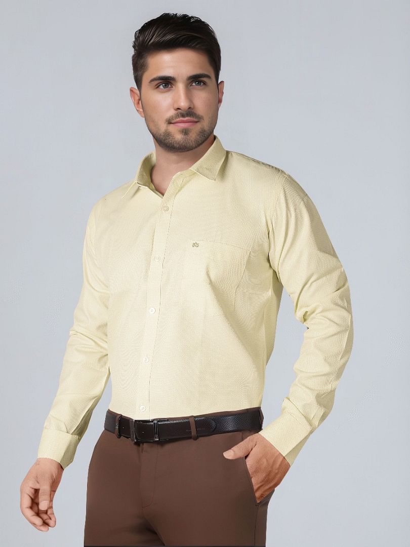 Authenzaa Men Formal Shirt ITFS016 Yellow 