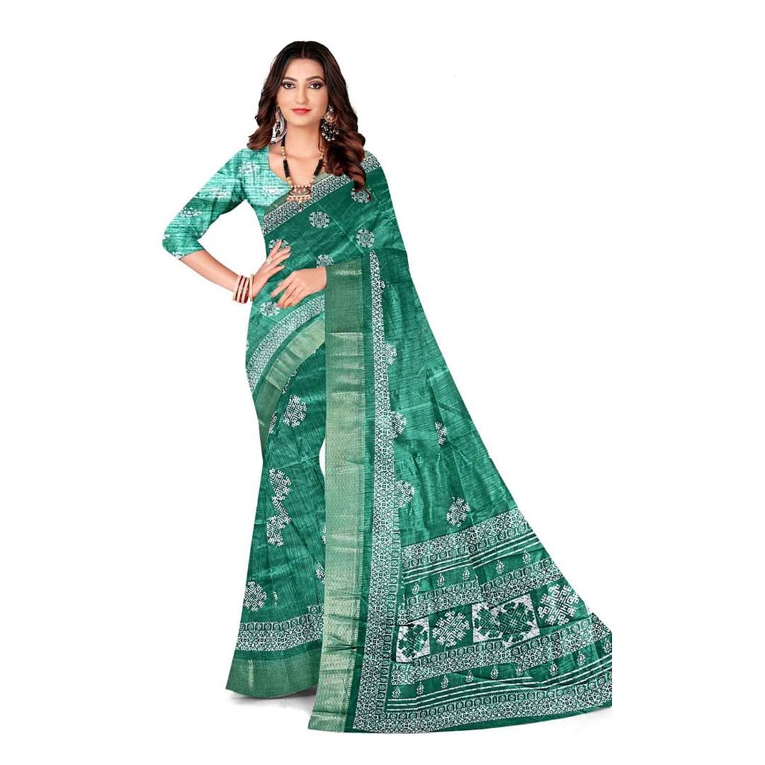 Authenzaa Women Saree ASWS125 Rama 