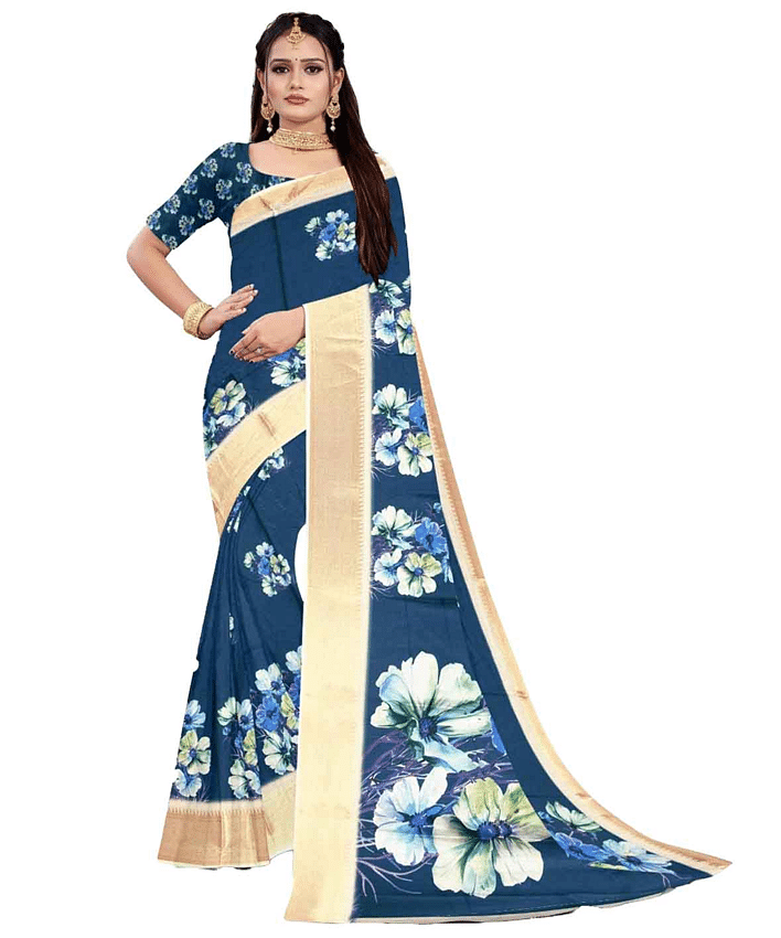 Authenzaa Women Saree ASWS127 Morpich 