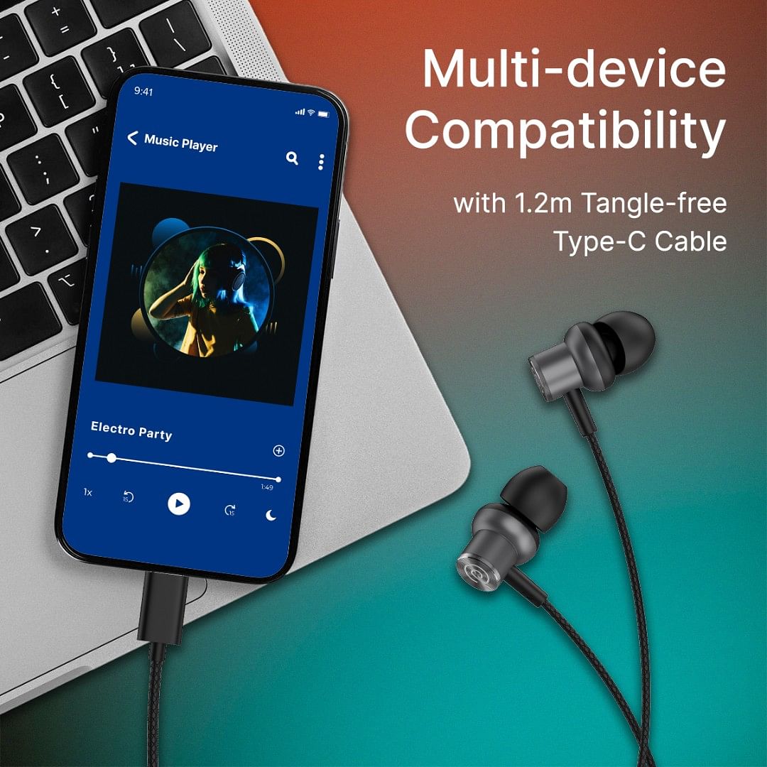 pTron Tunes Type C Wired Earphones with Signature Sound