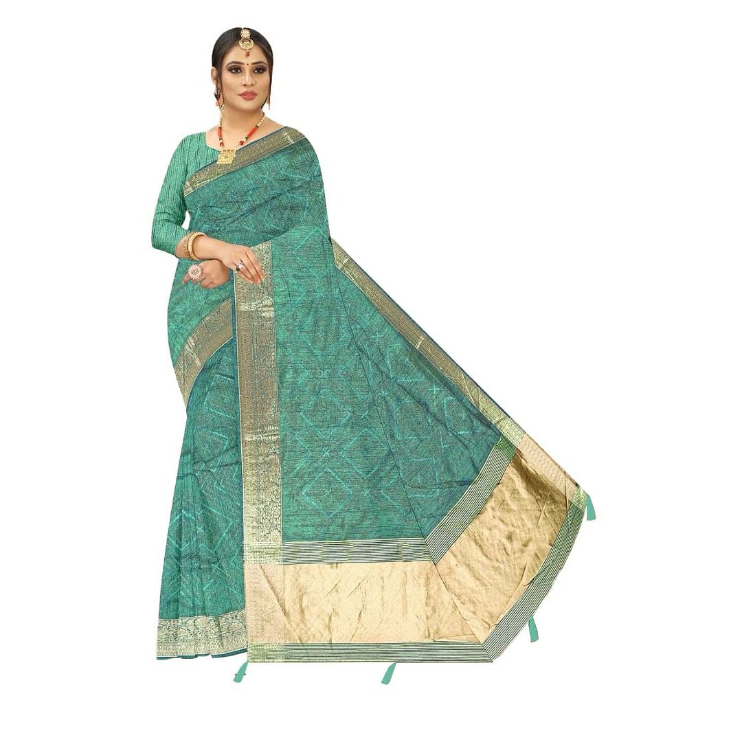 Authenzaa Women Saree ASWS115 Rama 