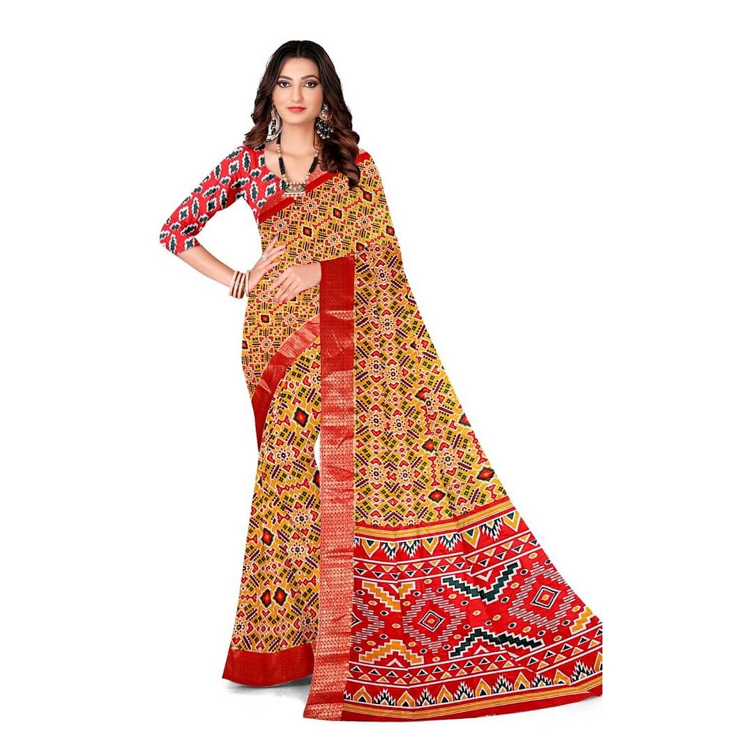 Authenzaa Women Saree ASWS120 Mustard 