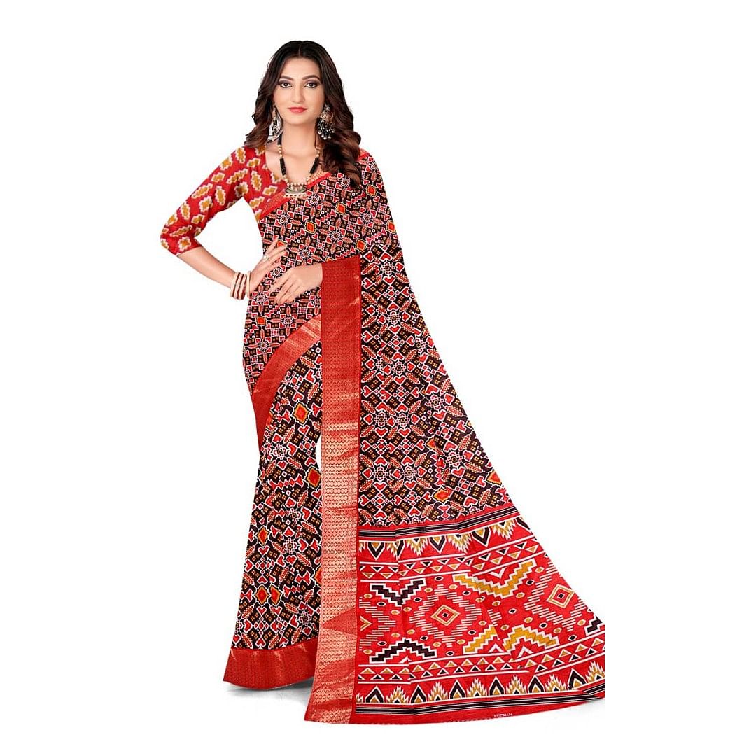 Authenzaa Women Saree ASWS120 Black 