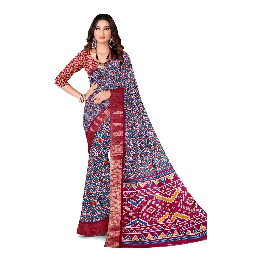 Authenzaa Women Saree ASWS120 Turqoise 