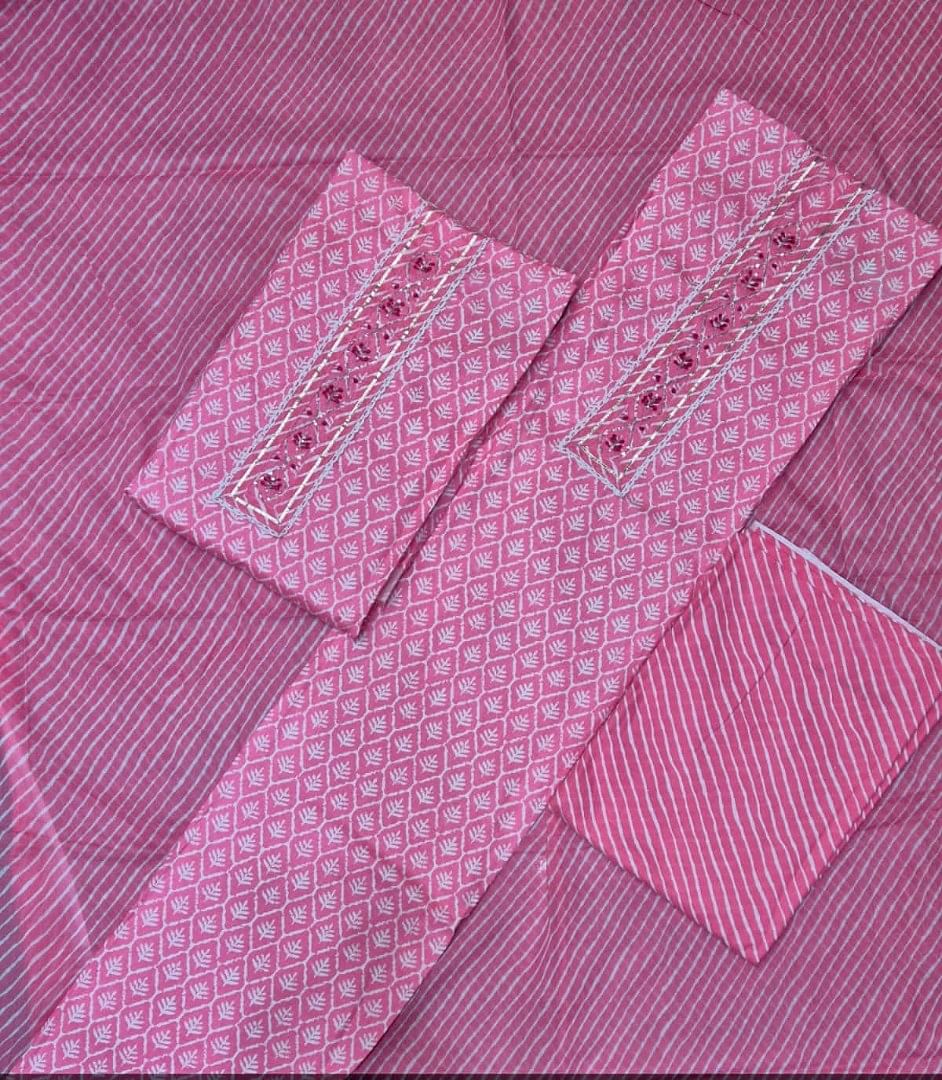 Authenzaa Women Kurti Dress Material ASDM004 Pink 
