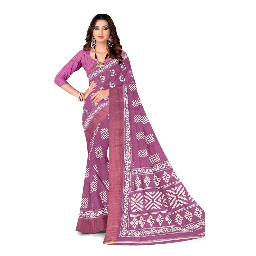 Authenzaa Women Saree ASWS097 Wine 
