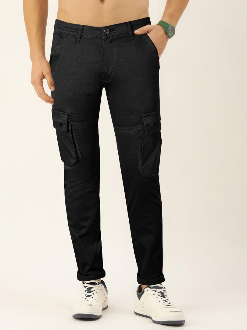 Authenzaa Men Cargo Pant 4SCP025 Black 
