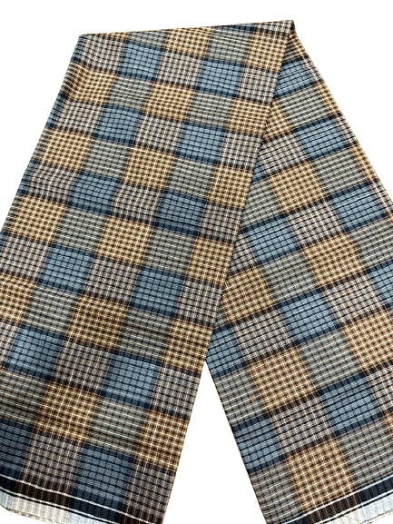 Authenzaa Men Checks Lungi BMCL005 Grey Khakhi 