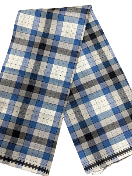 Authenzaa Men Checks Lungi BMCL005 Light Blue Chex 