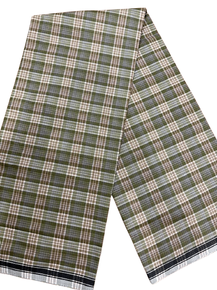 Authenzaa Men Checks Lungi BMCL005 Mehandi Chex 