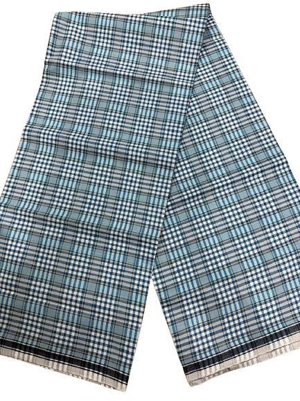 Authenzaa Men Checks Lungi BMCL005 Sky Blue Chex 