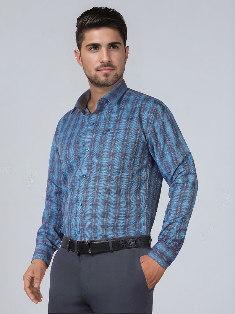 Authenzaa Men Slim Fit Formal Shirt  ASFS013 MULTI 2