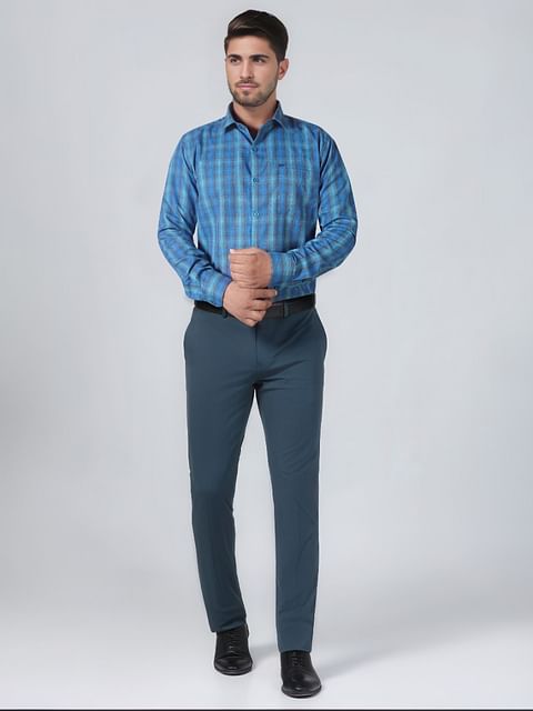 Authenzaa Men Slim Fit Formal Shirt  ASFS013 MULTI 4