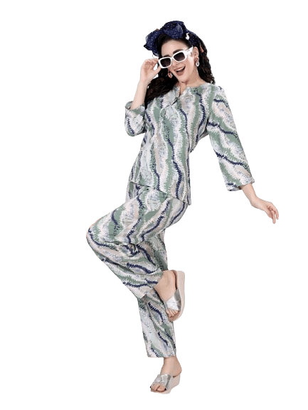 Authenzaa Women 2PC Nighty AC2N092 Multi 