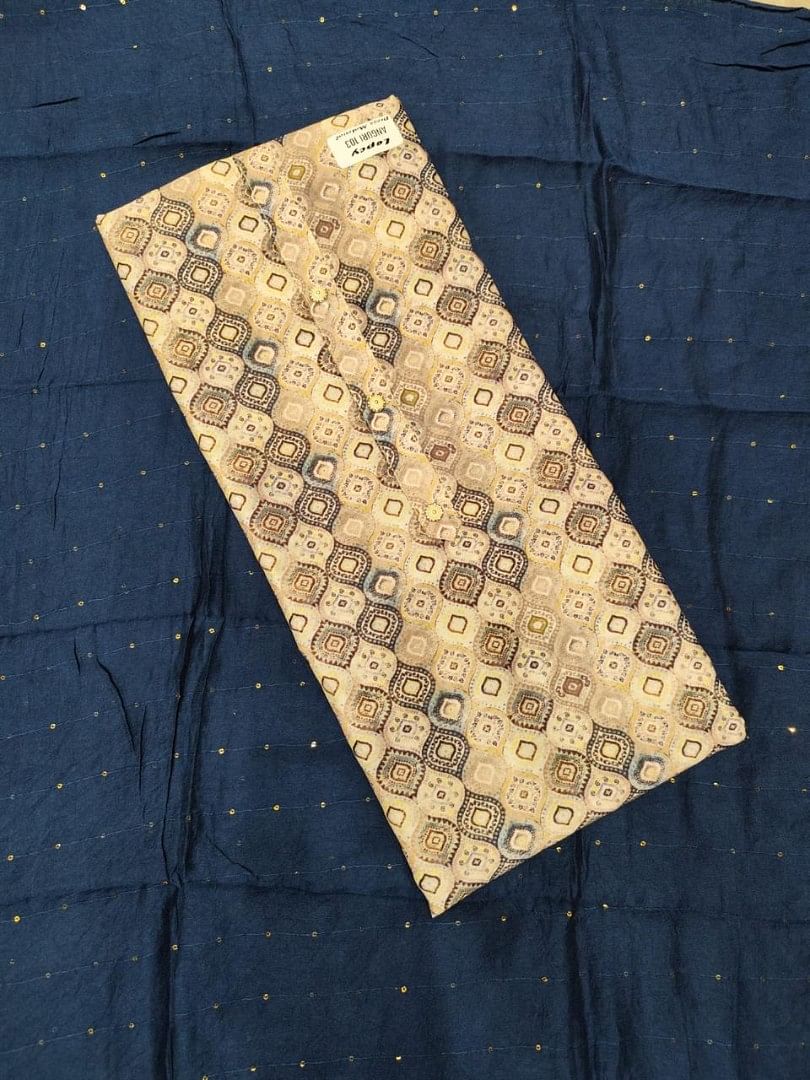 Authenzaa Women Kurti Dress Material LBDM026  ecru 