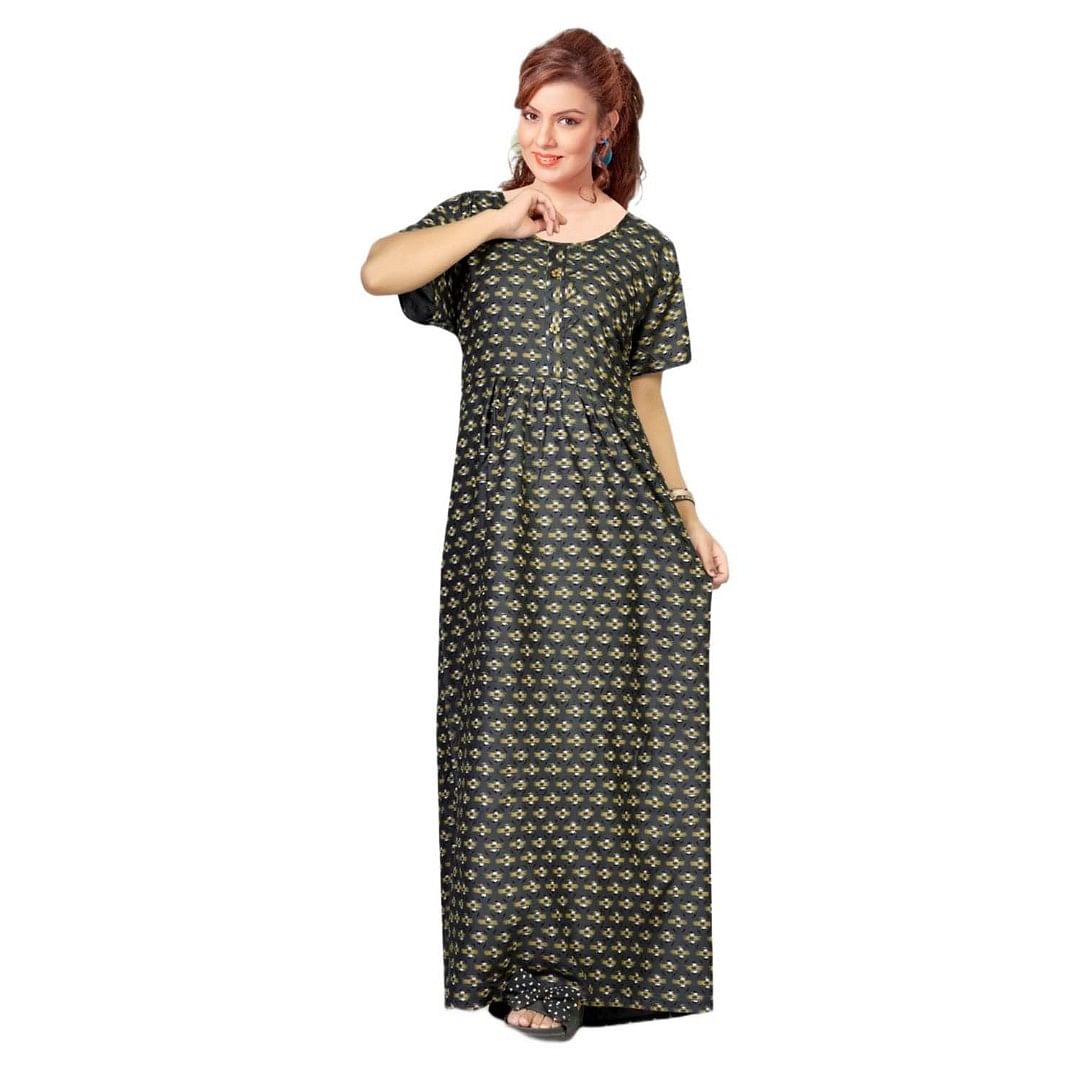 Authenzaa Women Nighty SMWN033 Black 