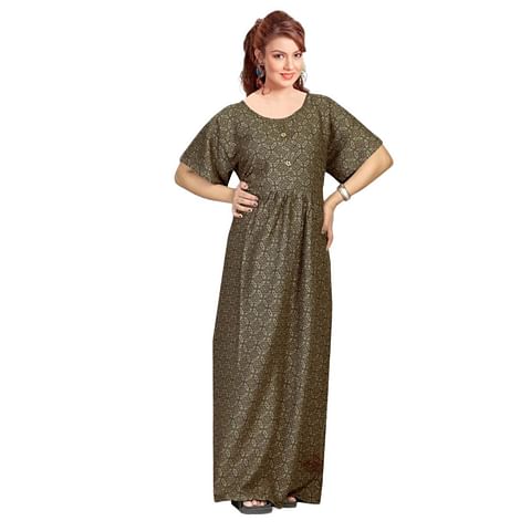 Authenzaa Women Nighty SMWN033 Dark Grey 