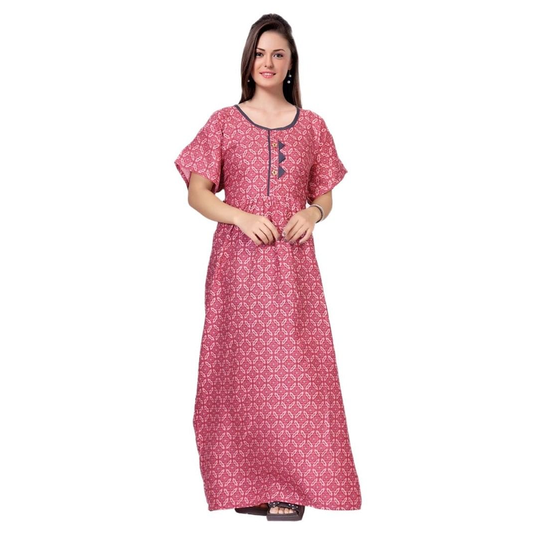 Authenzaa Women Nighty SMWN034 Pink 