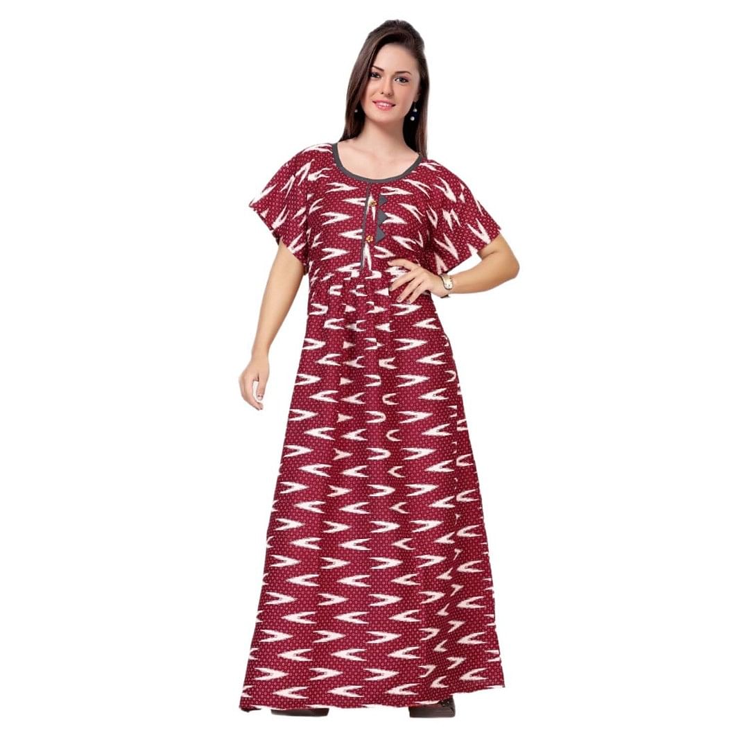 Authenzaa Women Nighty SMWN034 Dark Pink 