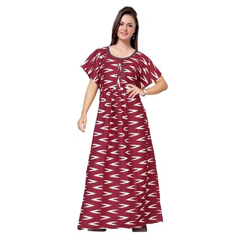 Authenzaa Women Nighty SMWN034 Dark Pink 
