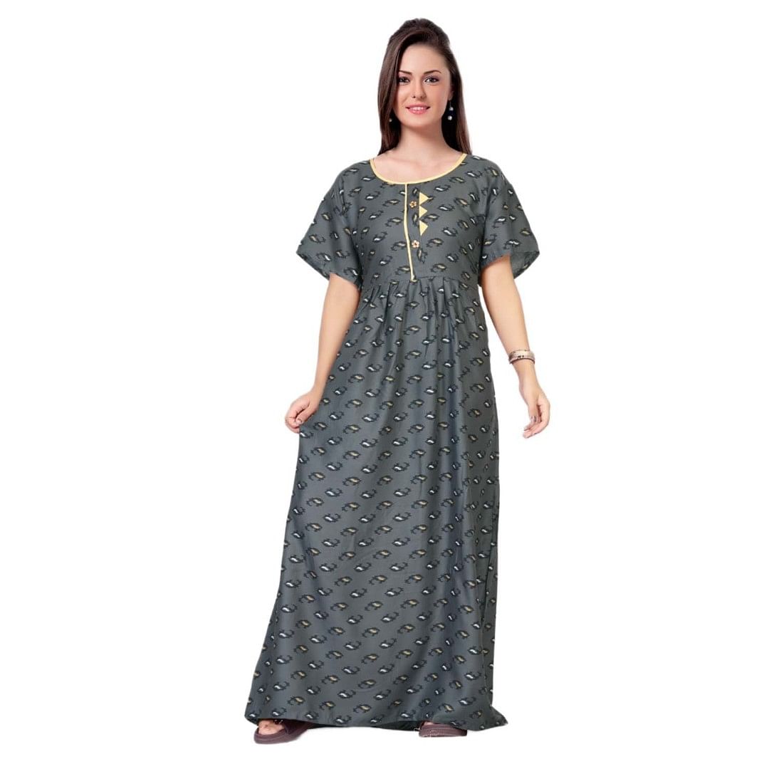Authenzaa Women Nighty SMWN034 Grey 