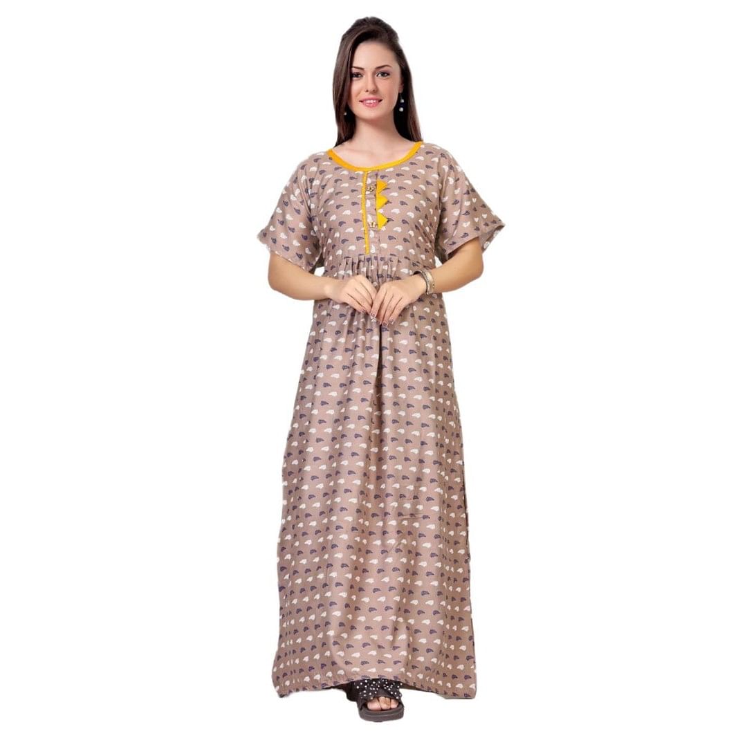 Authenzaa Women Nighty SMWN034 Light Peach 