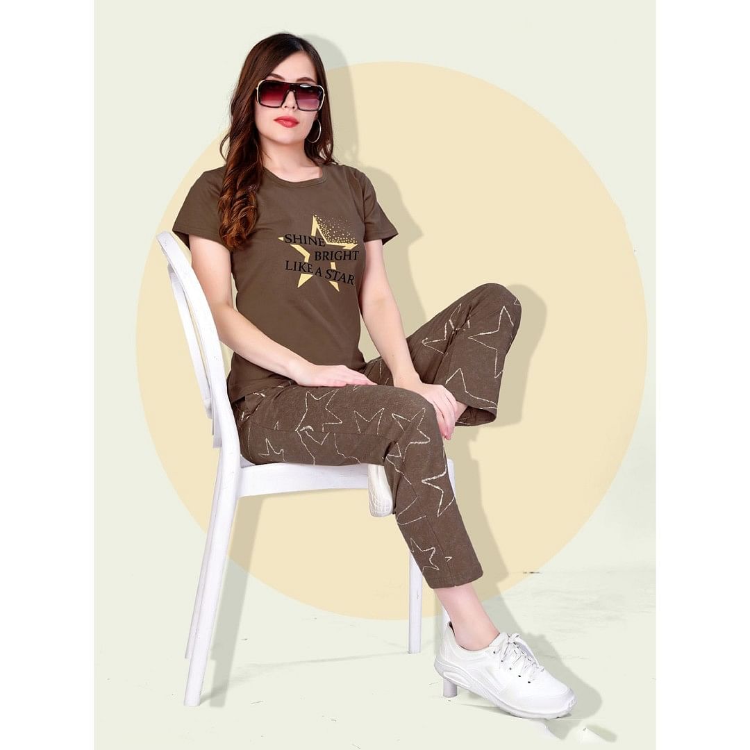Authenzaa Women 2PC Nighty AC2N095 Wood 