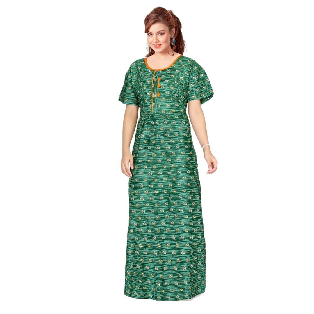 Authenzaa Women Nighty SMWN035 Green 