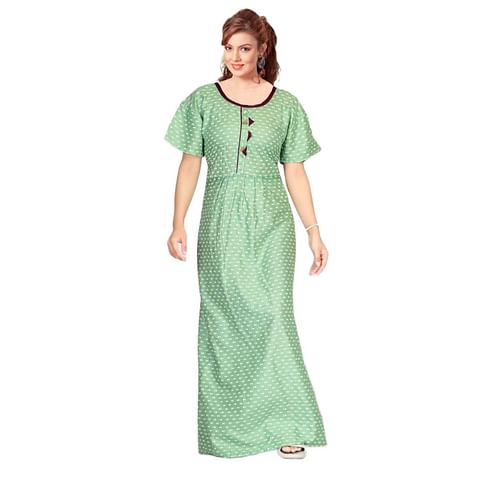 Authenzaa Women Nighty SMWN035 Olive 