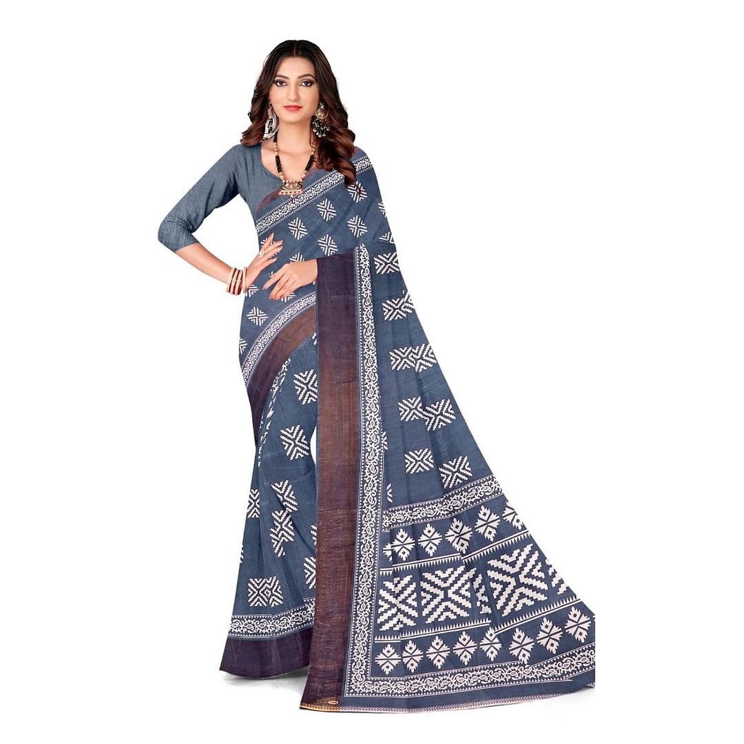 Authenzaa Women Saree ASWS097 Violet 