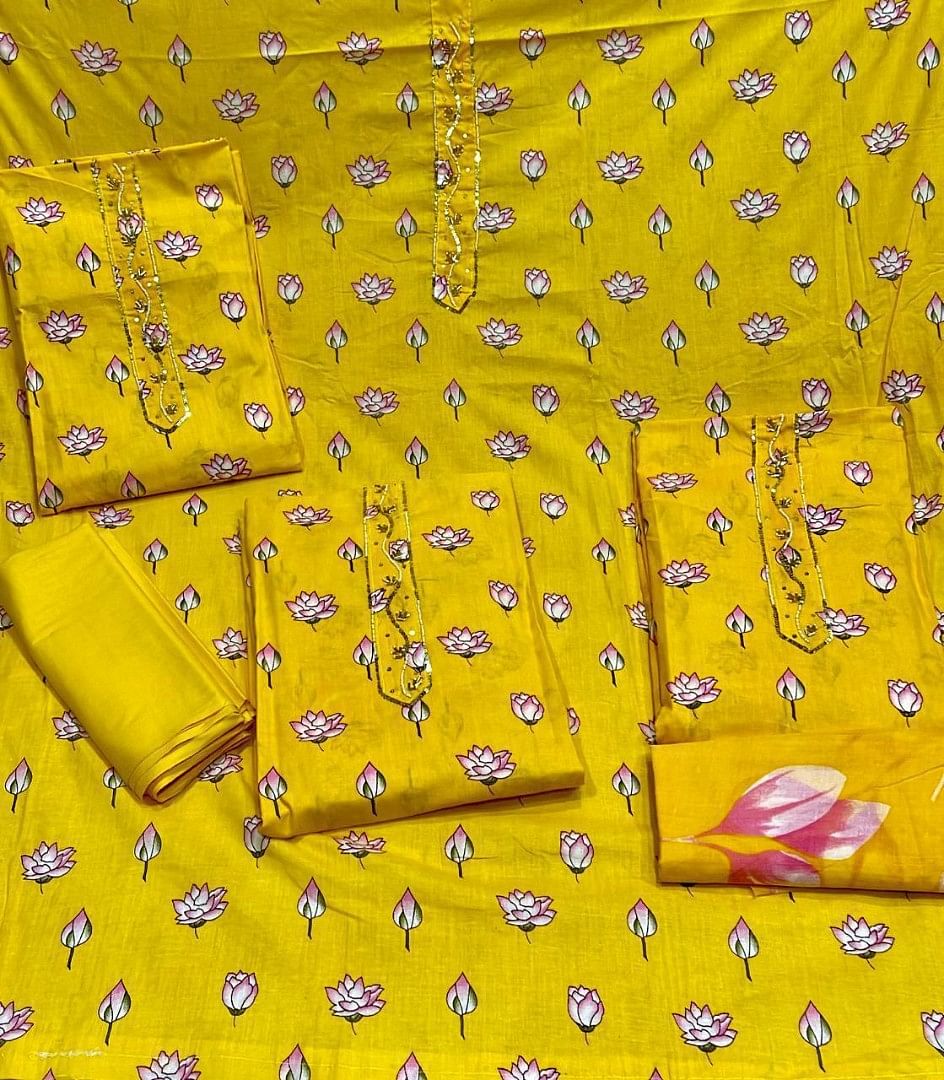Authenzaa Women Kurti Dress Material GDWDM001 Golden 