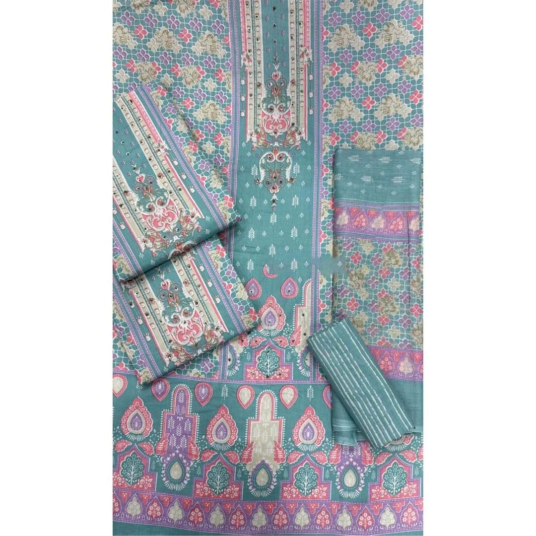 Authenzaa Women Kurti Dress Material GDWDM001 Light Green 