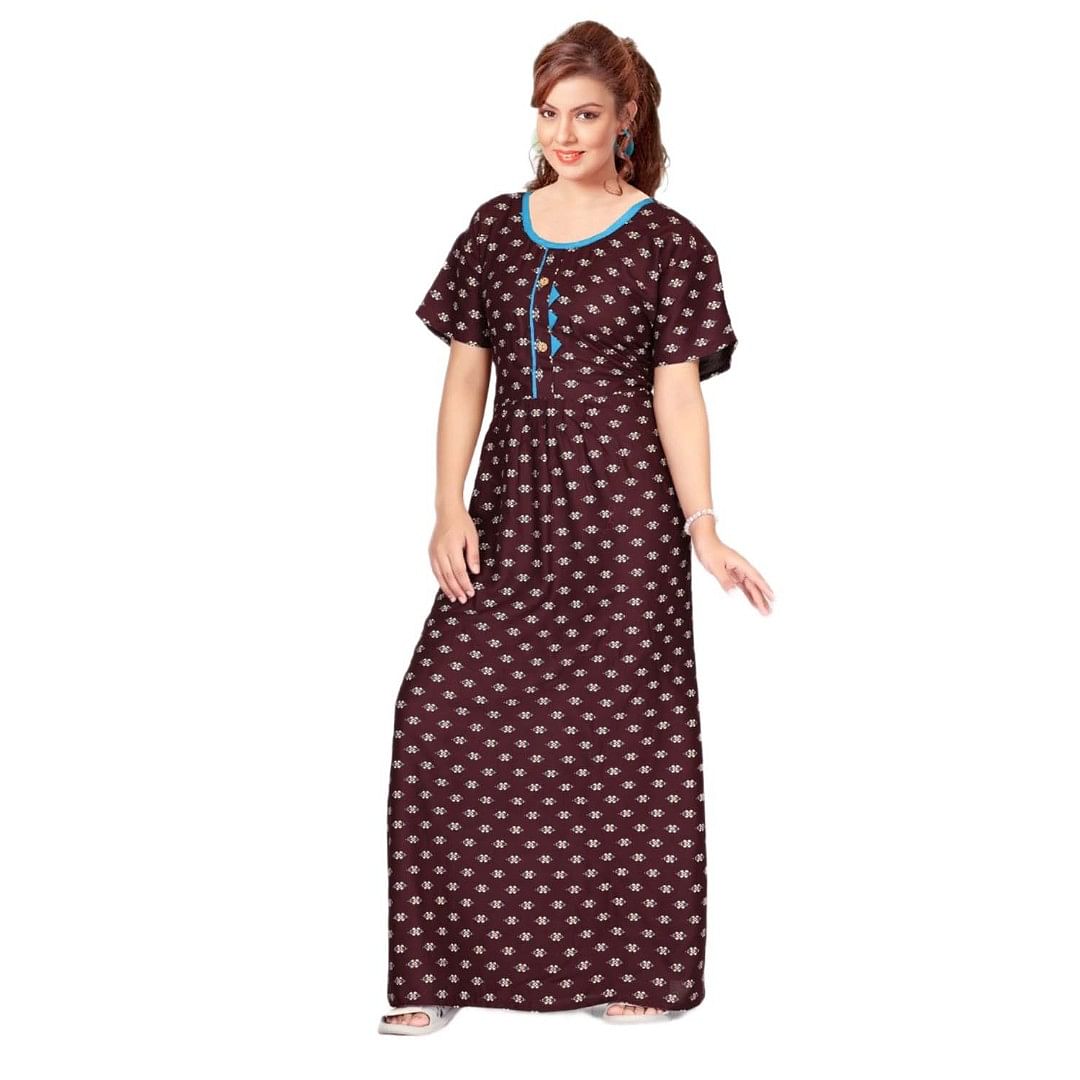Authenzaa Women Nighty SMWN035 Wine 