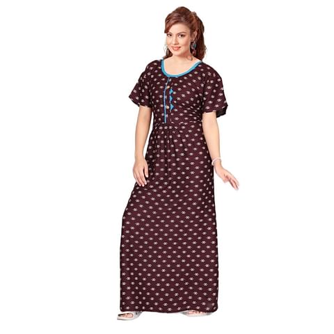 Authenzaa Women Nighty SMWN035 Wine 