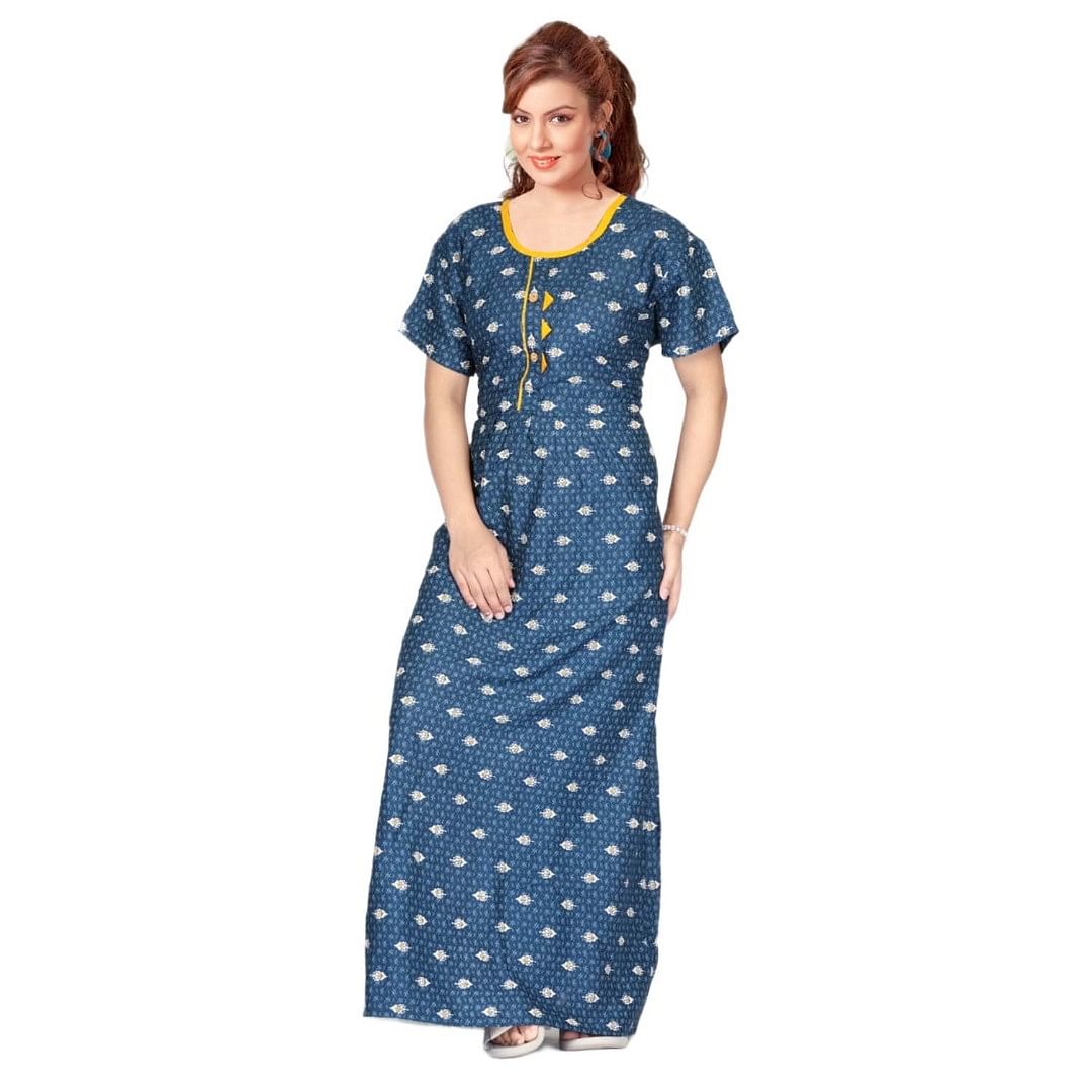 Authenzaa Women Nighty SMWN035 Blue 