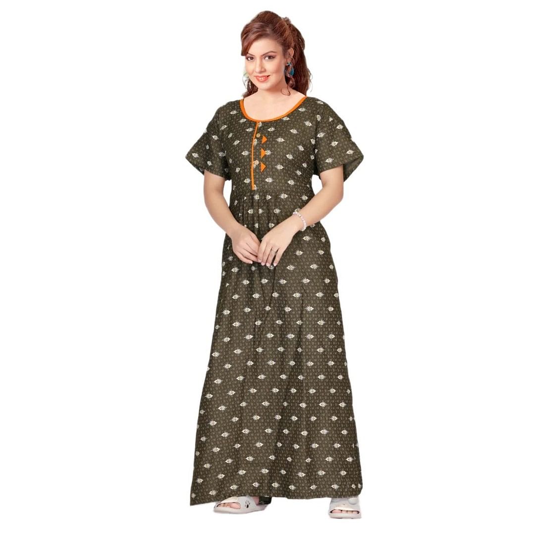 Authenzaa Women Nighty SMWN035 Coffee 