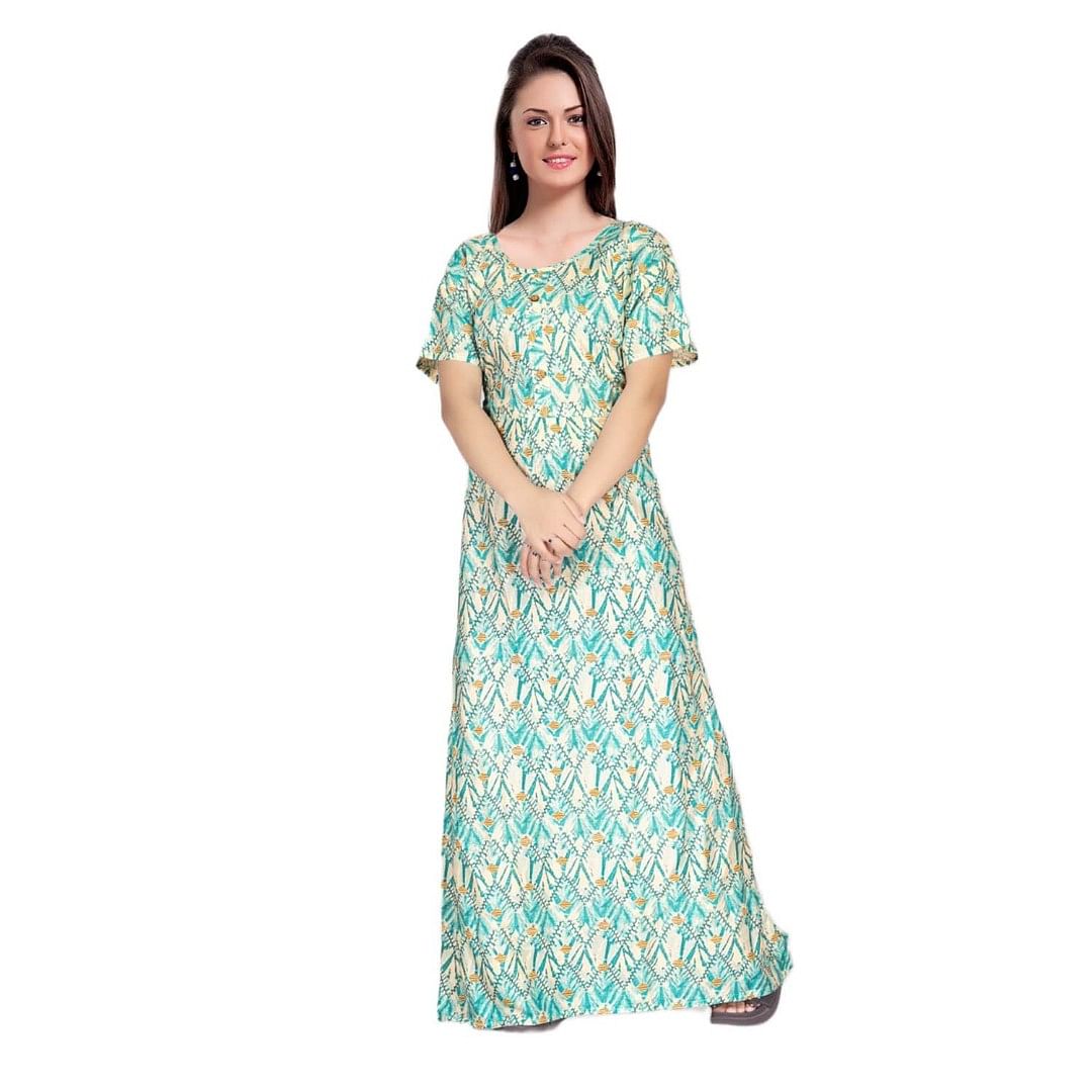 Authenzaa Women Nighty SMWN037 Cream 