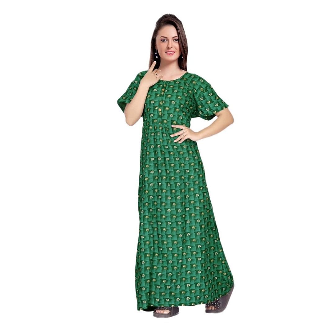 Authenzaa Women Nighty SMWN037 Green 