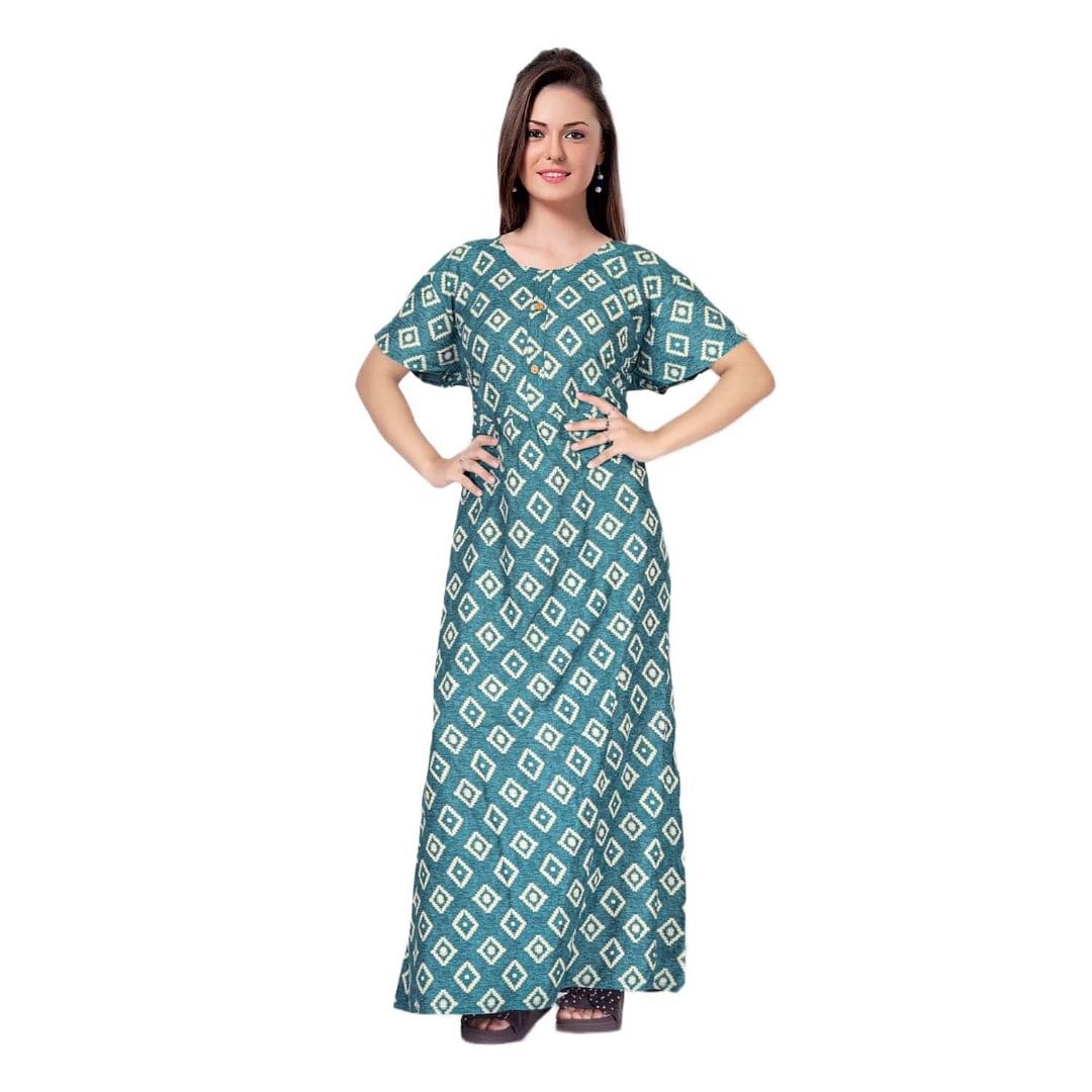 Authenzaa Women Nighty SMWN037 Turqoise 