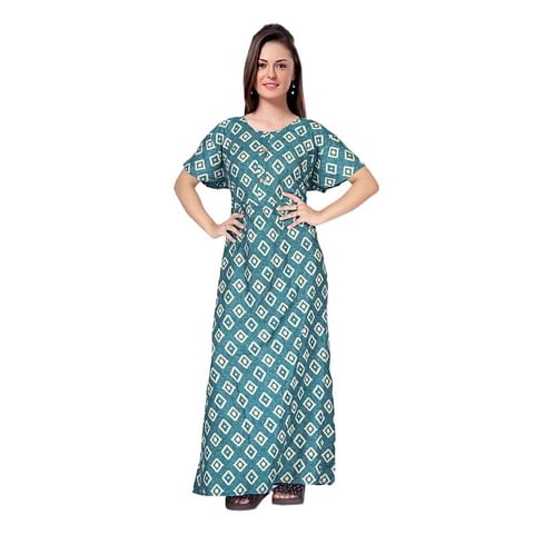 Authenzaa Women Nighty SMWN037 Turqoise 