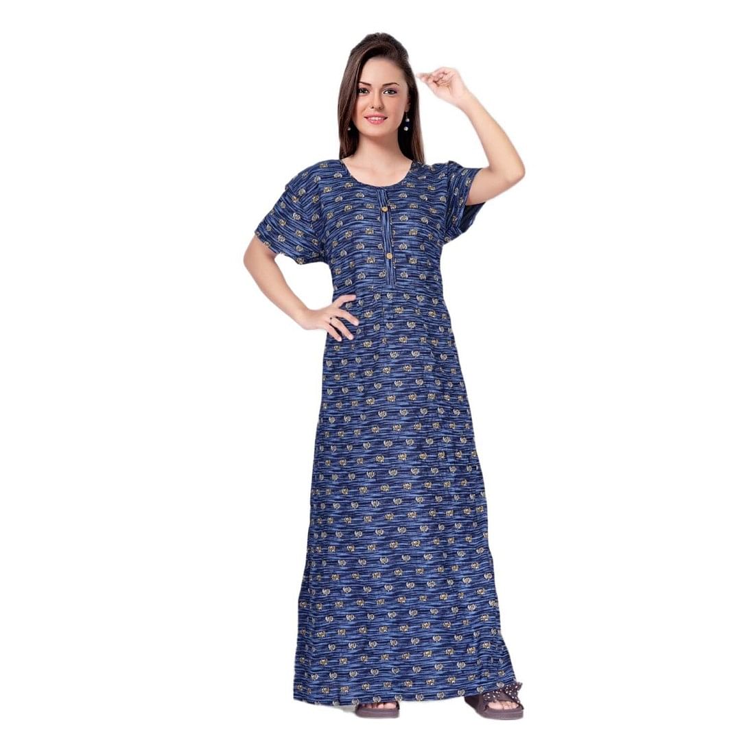 Authenzaa Women Nighty SMWN038 Blue 