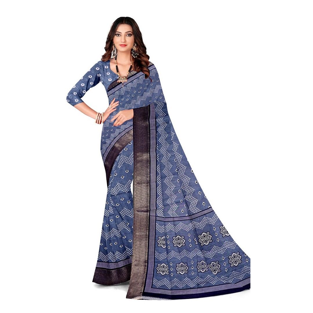 Authenzaa Women Saree ASWS130 Blue 