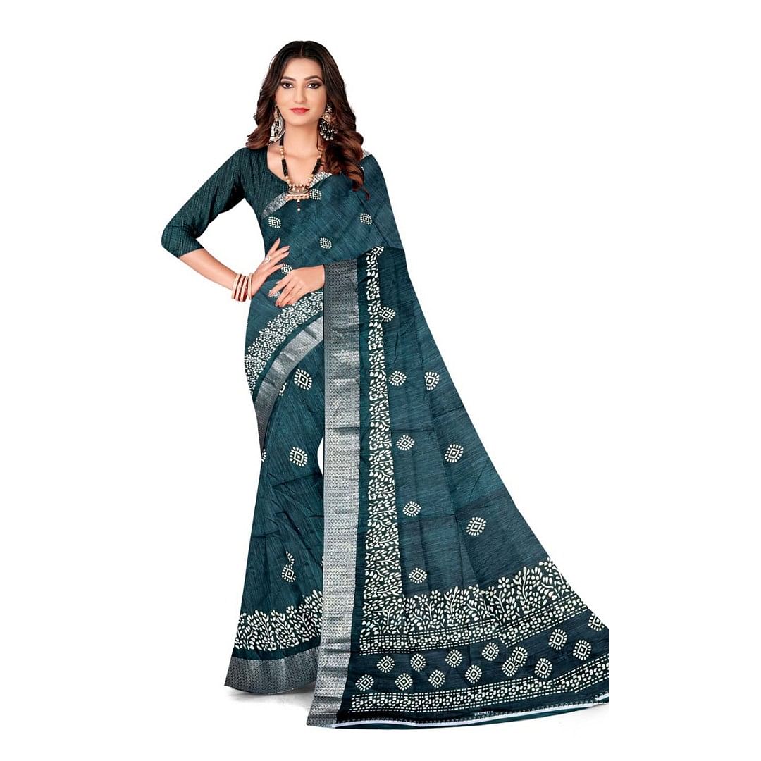 Authenzaa Women Saree ASWS131 Rama 
