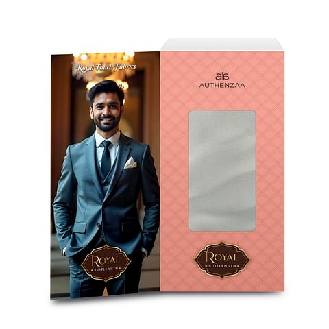 Authenzaa Men Royal Suit Length fabric EXE007 Grey 