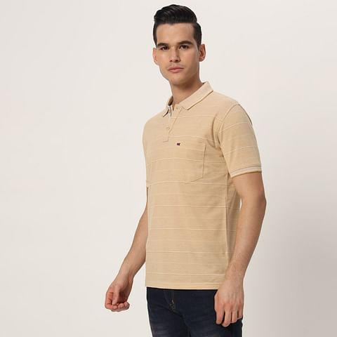 Authenzaa Men Polo T-Shirt GKPT027 Sky Beige 