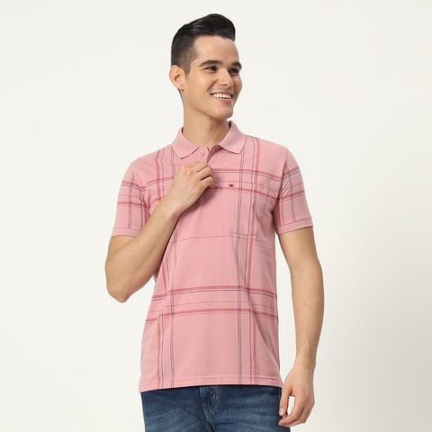 Authenzaa Men Polo T-Shirt GKPT019 Peach Bud 