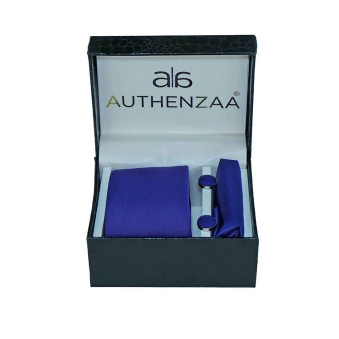 Authenzaa LEAGUE TIE & CUFFLINKS FR-LT2003, Blue