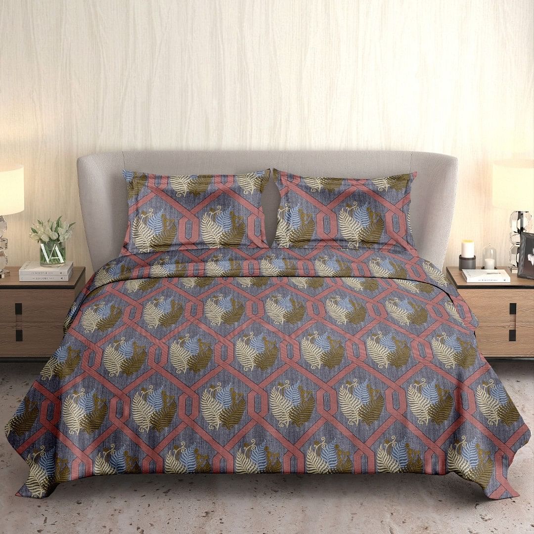 Authenzaa King Bedsheet Marygold MG 17149 Light Blue 