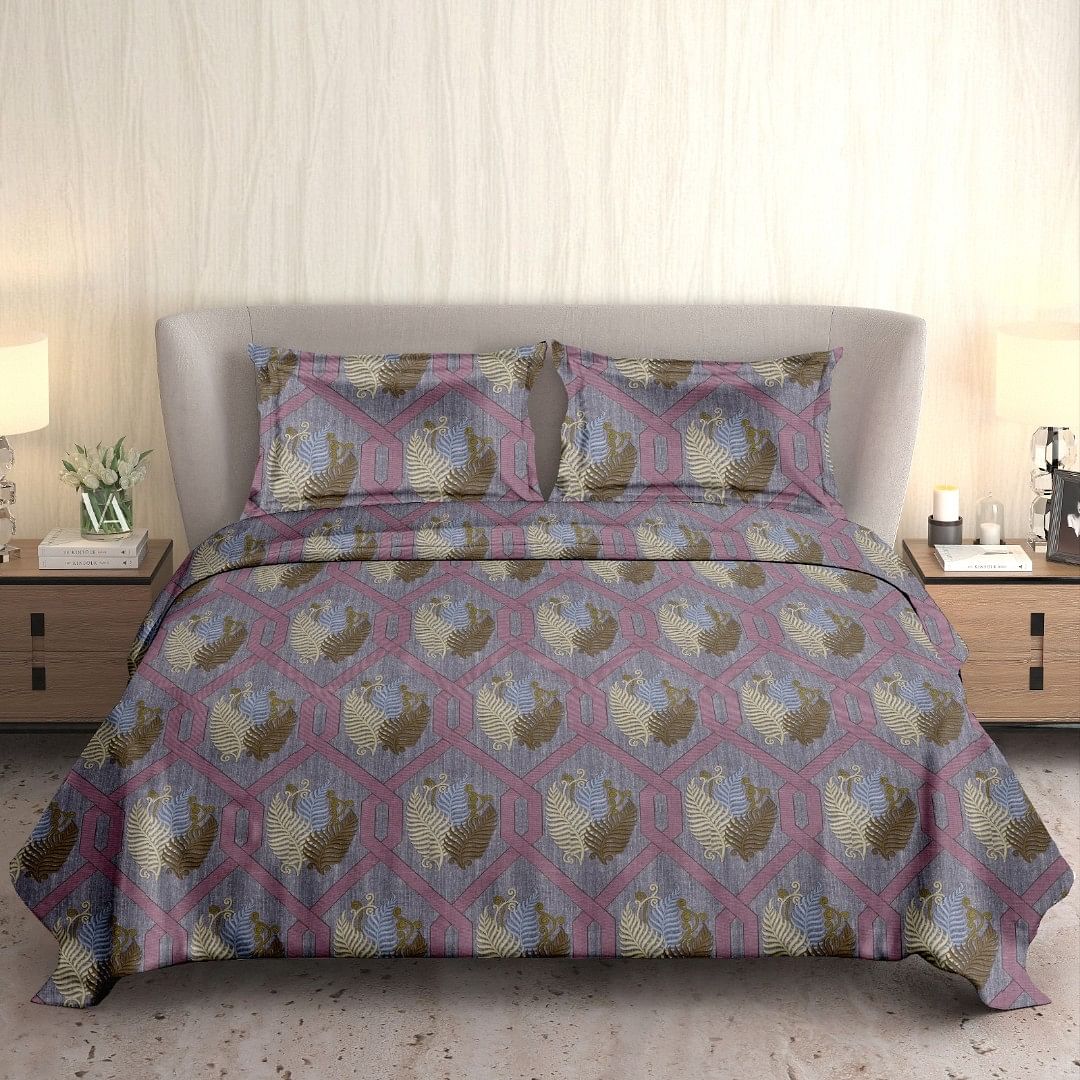 Authenzaa King Bedsheet Marygold MG 17149 Violet 